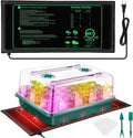 Seed Starter Tray, Seed Starter Kit with Grow Lights and Heat Mat, 48-Cell Seed Growing Tray, Seed Starting Trays Plant Starter Kit and Base, Indoor Gardening Plant Germination Trays