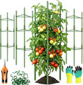 EWPJDK 6-Pack Tomato Cage for Garden Plant Support 48 INCH Garden Stakes Adjustable Tomato Cage for Climbing Plants Pots Vegetables Flowers Fruits (6, 48 Inches)