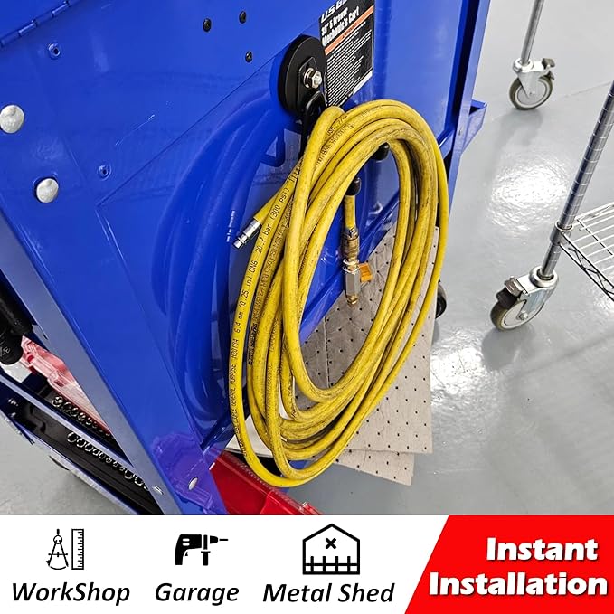 MUTUACTOR Heavy Duty Magnetic Hook,2PCS Anti-Slip Storage Magnet Hooks for Organizer, Magnetic Mount Garage Double Utility Hooks Hanging Impact Drivers Garden Hoses Hardware Box