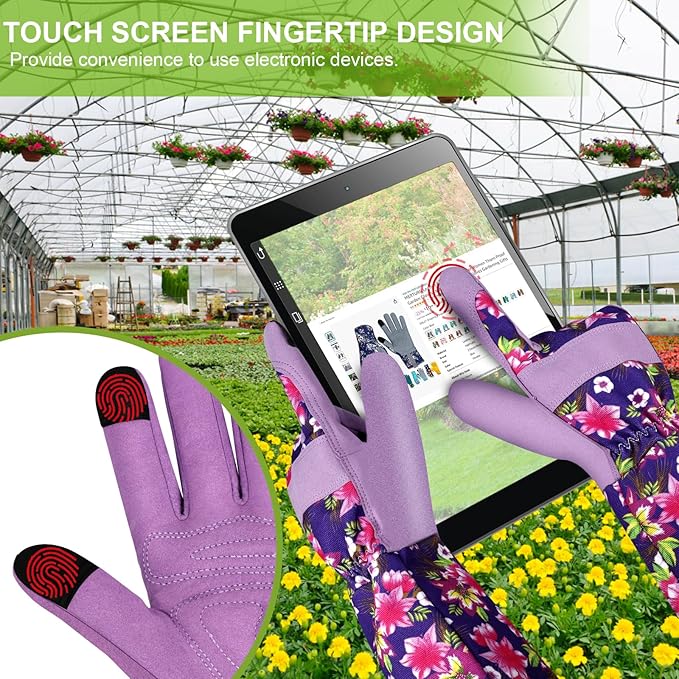Leather Long Gardening Gloves for Women Thorn Proof Garden Gloves Yard Working Gloves
