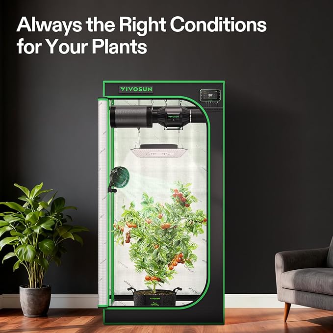 VIVOSUN Smart Pro Grow Tent Kit, 2.7 × 2.7ft 2-Plant Kit, WiFi-Integrated Automatic Control with GrowHub E42A+, Tunable Spectrum LED Grow Light, 360° Ventilation & Circulation Control System