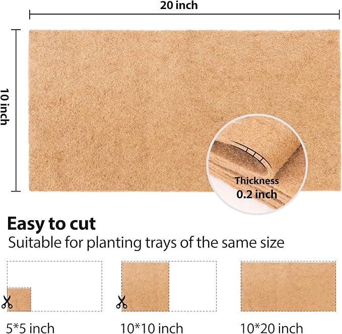 10 Pack Jute Grow Mat for Microgreens, 10" X 20" Hydroponic Grow Pads for Growing Tray Sprouting Trays Jute Fiber Seed Starter Planting for Micro Greens & Wheatgrass