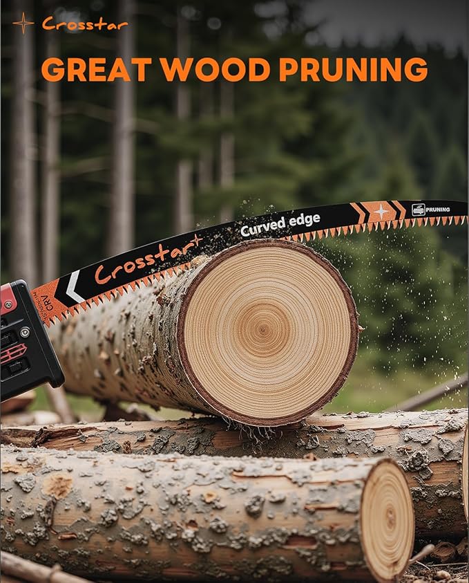 Crosstar 6 9 12 15 Inch Japanese Teeth Arc Edge Reciprocating Saw Blades - 6TPI Wood Pruning Blades for Tree Trimming, Branch Cutting,8-Piece
