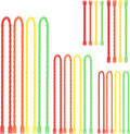 TRIPLE DEER 20Pcs 3-24 Inch Silicone Cable Ties Colorful Reusable Steel-Core Silicone Twist Gear Tie Straps for Bundling and Organizing, Bendable Holder Strap for Indoor and Out All Purpose