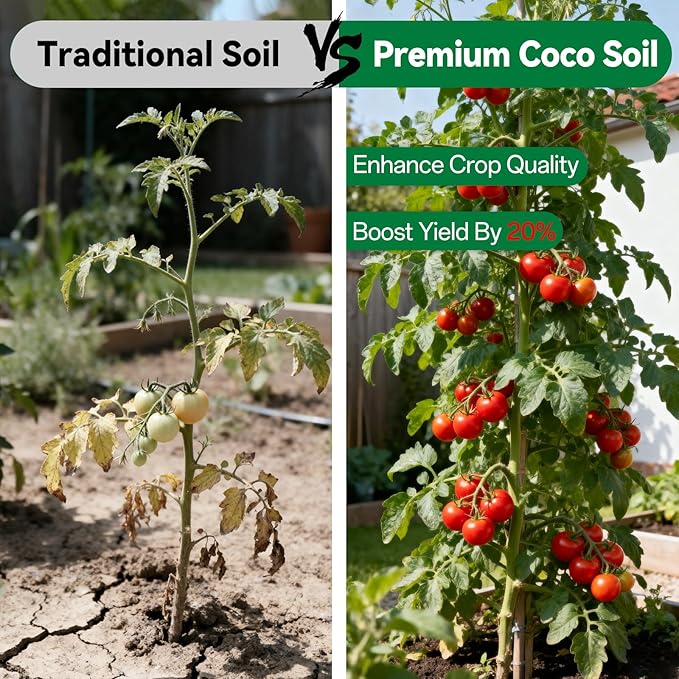 ZeeDix 6 Pcs Coco Coir Brick for Plants, 100% Organic Coconut Coir Bricks with Low EC and pH Balance, Compressed Coconut Husk Bricks for Gardening, Planting, Organic Potting Soil, High Water Retention
