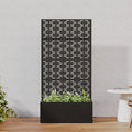 Casaphoria Metal Raised Garden Bed with Trellis, 59"x30"x12" Planter Box for Climbing Plants, Vegetables & Vines, Features Drainage Holes and Privacy Screen, Black-Brick