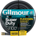 Gilmour Flexogen Heavy Duty Garden Hose – 5/8 in x 100 ft, Leak-Proof Brass Couplings, Kink Resistant 8-Layer Design, 500 PSI, Made in USA
