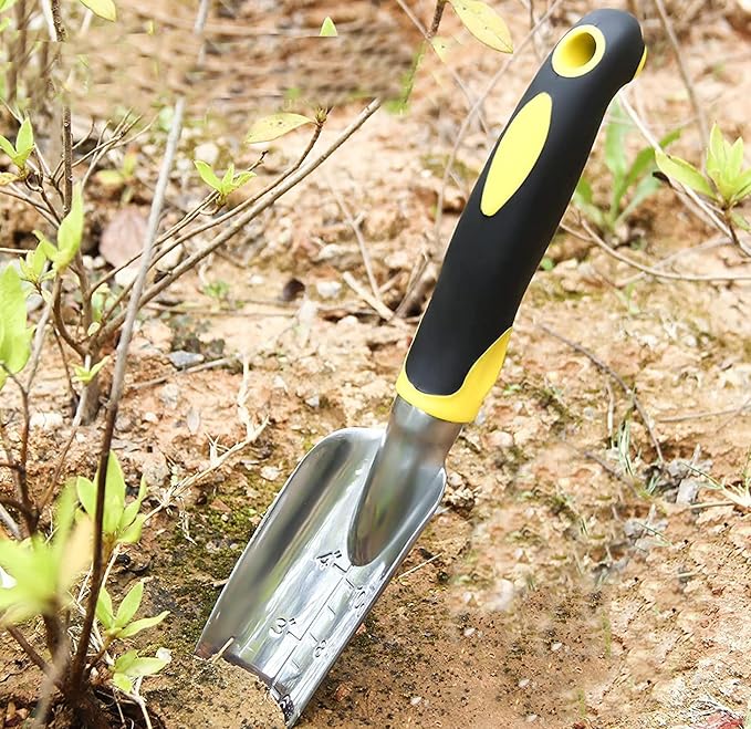 3-Piece Gardening Tool Set, Heavy Duty Hand Tools with Ergonomic Non-Slip Handle, Includes Trowel, Transplanting Spade & Hand Rake Cultivator, Ideal for Planting, Weeding & Small Garden Tasks