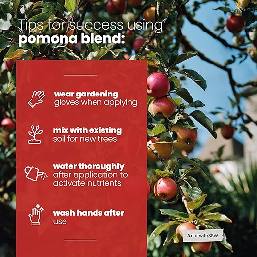 Soil Seed & Water Pomona Blend Organic Fertilizer – Soil Amendment for Pome & Stone Fruit Trees (Apple, Peach, Plum, Apricot) - OMRI Listed Organic Fertilizer