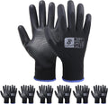 HLDD HANDLANDY PU Coated Safety Work Gloves, 6/12 Pairs Work Gloves