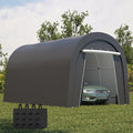 Kiss the Water Domed Carport with 4 Cloth Bags, Portable Garage with 2 Roll-up Doors, Heavy Duty Car Canopy Party Tent, All-Season Storage Shelter Shed for Cars, Truck, or Garden Tools, 10' x 15'