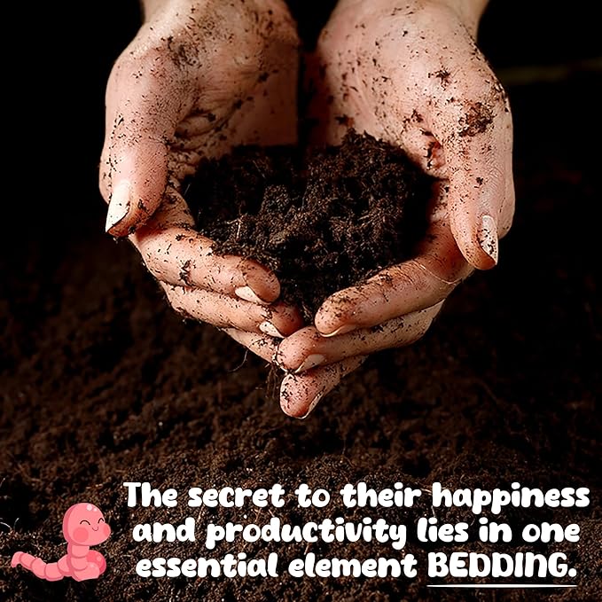 10lb Worm Bedding for Nightcrawlers and Red Wigglers (Worms Not Included) - Vermicompost Bin Worm Bedding for Earthworm Castings - Earthworm Food for Organic Potting Soil Gardening Mix