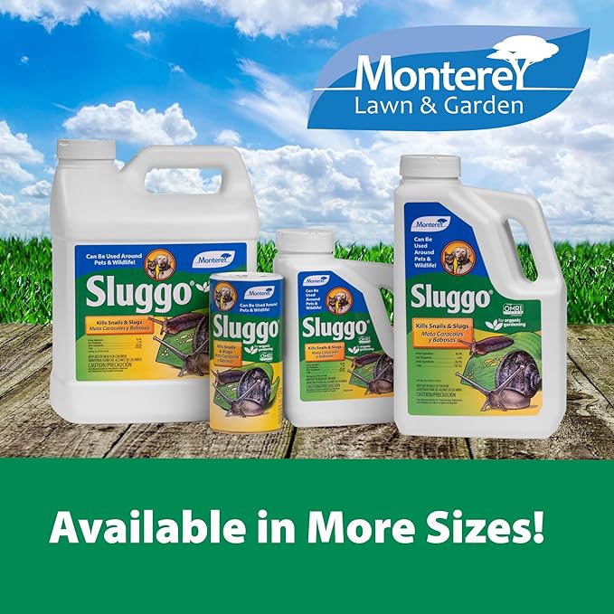 Monterey - Sluggo - Snail & Slug Killer - OMRI Listed for Organic Gardening - Bundled with Shaker Cap - Wildlife and Pet Friendly Attributes - 2.4 lb