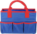 HARFINGTON Garden Tool Bag 12.99" x 5.91" x 8.66" Large Oxford Tote Bag with Pockets Gardening Plant Tool Organizer Storage Carrier Store for Outdoor Women Men, Blue
