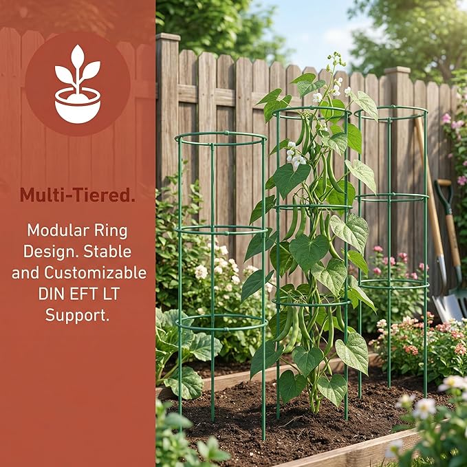 Tomato Cage - Tomato Plant Support,Tomato Trellis Plant Stakes Support, Pots and Garden Climbing Vegetables Plants Flowers,Plant Stakes for Indoor Plants，3pcs