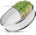 Vollum Stainless Steel Seed Sprouting Tray | 8 Inch Sprout Growing Kit | Growing Fresh Wheat Grass, Organic Broccoli Sprouts, Alfalfa Seeds, Mung Beans, Fenugreek | Plant Germination Kits