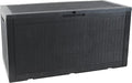 Sunnydaze Outdoor Deck Box - Lockable Package Delivery Box - Weather-Resistant Outdoor Storage Bin - 100-Gallon Faux Resin - Phantom Gray