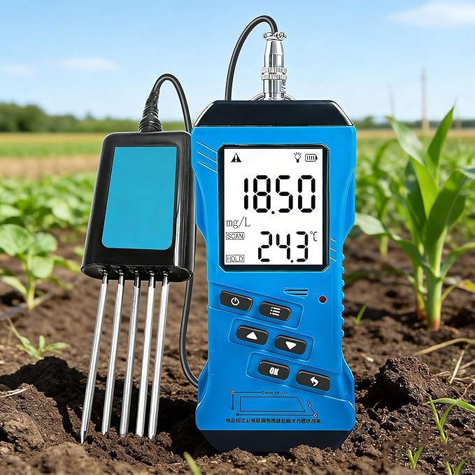 7 in 1 Soil Tester Kit,Digital Soil Moisture Meter NPK pH Temperature EC Conductivity Fertility Analyzer for Garden Farm Lawn Plants,Soil Fertility Test