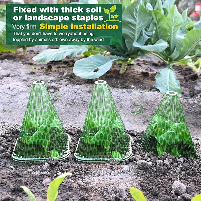 Fshow 40 Pack Garden Cloches for Plants, Reusable Bell Plant Cover, Plant Covers Protectors from Animals Snails/Birds/Chickens/Insect(Diameter:7.5" Height: 9")