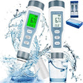 2Pcs Digital PH Meter PH Tester 0.01 High Accuracy Water Quality Tester with ATC: 3 in 1 PH TDS Temp for Drinking Water, Hydroponics, Lab