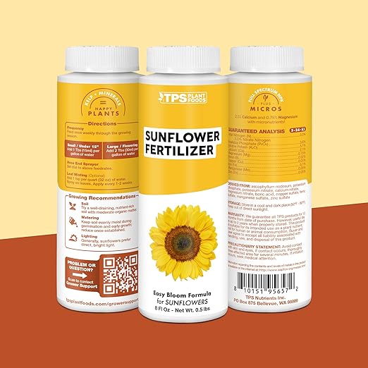 Sunflower Fertilizer – Liquid Plant Food for Bigger Blooms, Strong Stems & Vibrant Flower Color, 32 oz