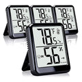 4-Pack Room Thermometer Indoor Hygrometer, Small Digital Temperature and Humidity Monitor Sensor, Temperature Humidity Gauge Meter for Home Baby Room, Plants, Pets - AAA Battery Included