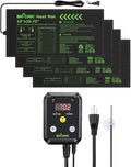 BN-LINK Seedling Heat Mat with Thermostat Controller Combo Set, 4 Pack 10" x 20.75" Plant Heating Mat for Seed Starting with Temperature Control for Indoor Growing, Plants Germination