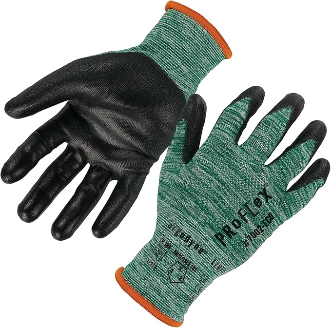 Ergodyne ProFlex 7002-ECO Work Glove, Recycled PU Coated Palms Gloves, Post Consumer Materials, 15 gauge