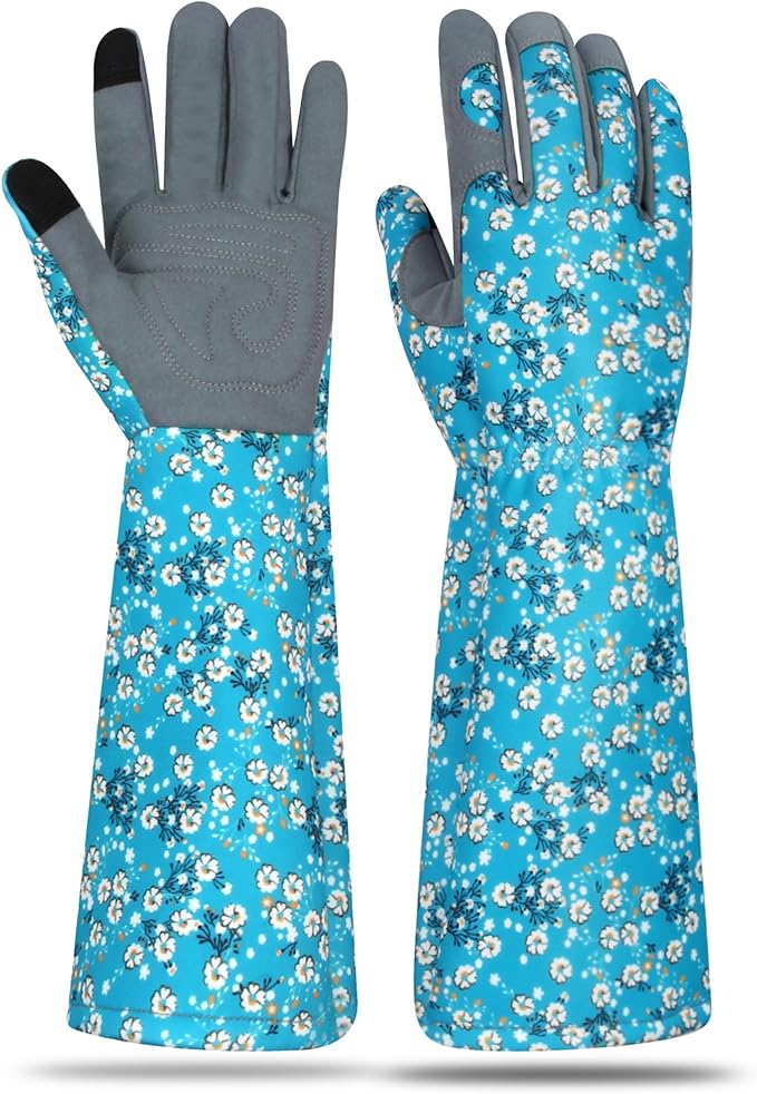 Long Gardening Gloves for Women Thorn Proof Leather Garden Gloves Breathable Working Gloves for Women Yard Outdoor