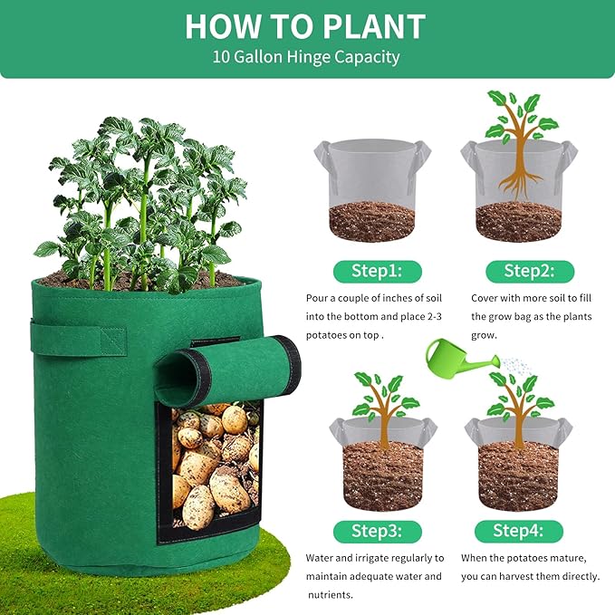 SILKIR W Grow Bags, 10 Gallon, Colorful