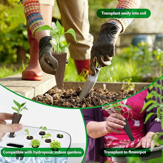 100 Pack Grow Sponges, Seed Pods Replacement Root Growth Sponges for Hydroponics, Seed Starter Pods Hydroponic Sponges Compatible with Aero Garden