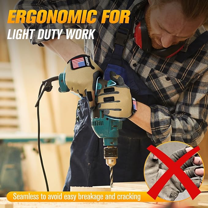 Dexterity Upgraded Utility Gloves – Seamless Wrap-Fingers Design & Knuckle Touchscreen Capability