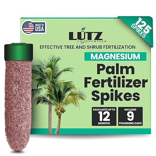 Magnesium Palm Tree Fertilizer Spikes, 125 Pack - Fertilizer Sticks & Plant Food Spikes for Palm Trees & Ferns - Contains 20% Sulfur, Magnesium, Nitrogen, and Essential Nutrients