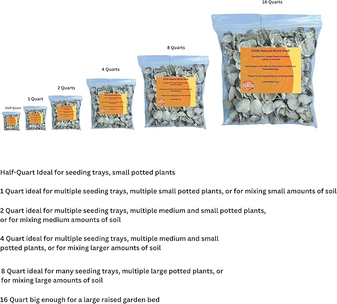 Versatile Shells for Outdoor Landscaping - Ideal Decorative Rocks for Plants Indoor & Outdoor, White Shell, Landscaping Stones. Half-Quart