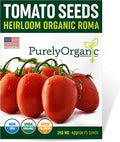 Organic Tomato Seeds (Roma) - Approx 75 Seeds - USDA Organic, Non-GMO, Open Pollinated, Heirloom, USA Origin