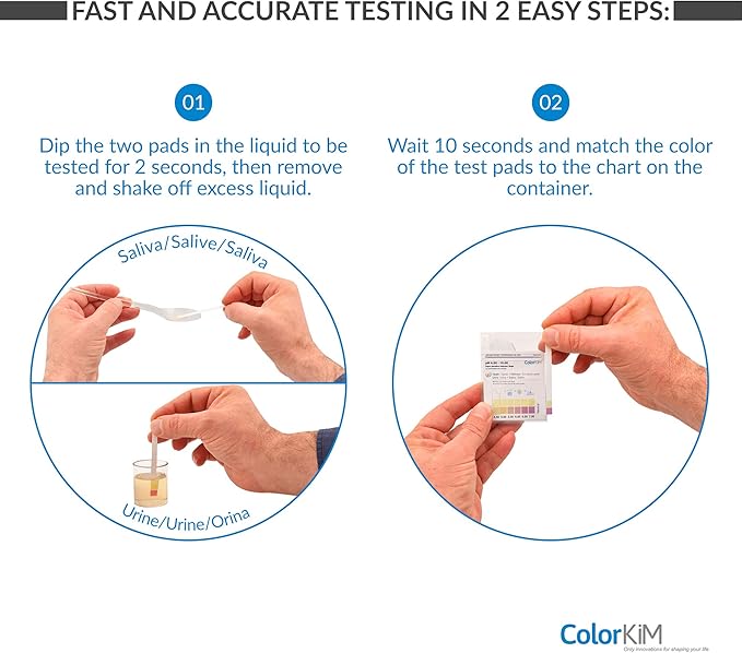 pH Paper for Testing pH Balance in the Body, 4.5-10 Scale (100 Strips)