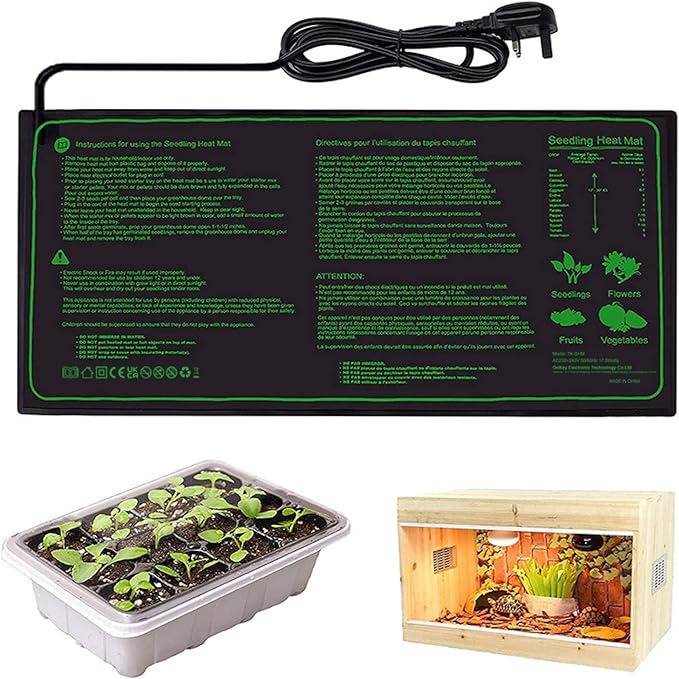 Seedling Heat Mat,Plant Heating Mat, Seedling Heating Mat with Thermostat Waterproof Greenhouse Heating Pad for Hydroponic Seedling Reptile Plant, Germination Warming Mat for Gardening,48 * 20in