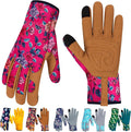 Leather Gardening Gloves for Women Thorn Proof Garden Gloves Touch Screen Working Gloves Gifts,M
