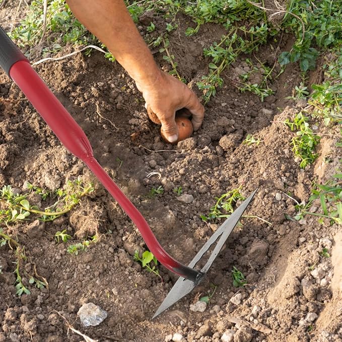 Sosoport Gardening Hoe 15.74 Inch Lightweight Hand Hoe for Weeding Digging Soil Cultivation Durable Outdoor Plowing Tool