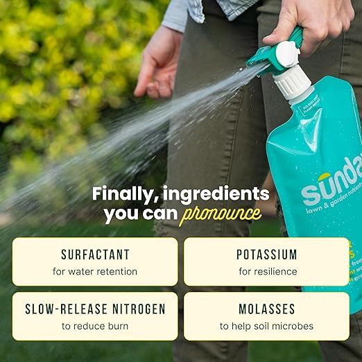 Sunday Water Focus - Fertilizer for Drought Season - Perfect for Dry, Hot Climates - Soil Water Retention - Supports Sustained Growth - 2 Pack, 42 Fl Oz