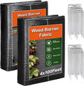 Weed Barrier Landscape Fabric 4FT x 100FT - 3.2oz Heavy Duty Weed Control Mat, High Permeability Woven Geotextile Fabric for Driveway, Gravel, Yard Ground Cover, Greenhouse Gardening (4FT x 100FT)