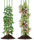 Giantex 2-Pack Tomato Cages, 57”Hx12” PE-Coated Metal Plant Cages & Supports w/Adjustable Height, 2-in-1 Round Trellis for Climbing Flower Vegetable Fruit, Potted Plant (12”Dia x 57”H (Pack of 2))