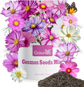 Groundio Cosmos Seeds Wildflower Mix 1 Oz, Over 3,000+, 4 Varieties Flowers Seeds for Planting (Radiance, Purity, Pinkie, Picotee), Open Pollinated Bulk