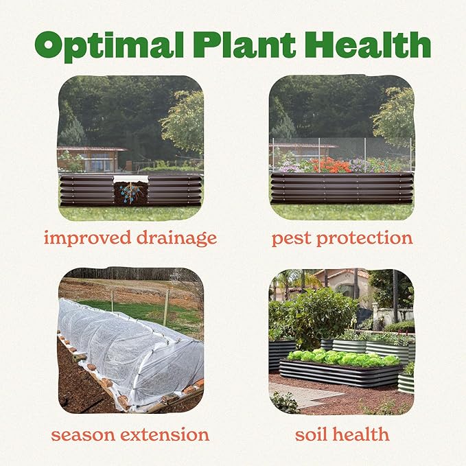 Epic Gardening 6-in-1 Modular Galvanized Raised Garden Bed Kit, 29" Tall Metal Planter Box, Durable Aluzinc Steel Raised Garden Bed Outdoor for Vegetables, Herbs, Flowers & Fruits - Small Slate Grey