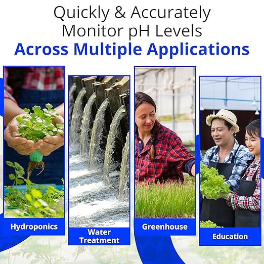Bluelab PROBPH pH Probe for Water, Replacement Electrode for Meter, Monitor, and Controller with Easy Calibration, Tool for Hydroponic System and Indoor Plant Grow