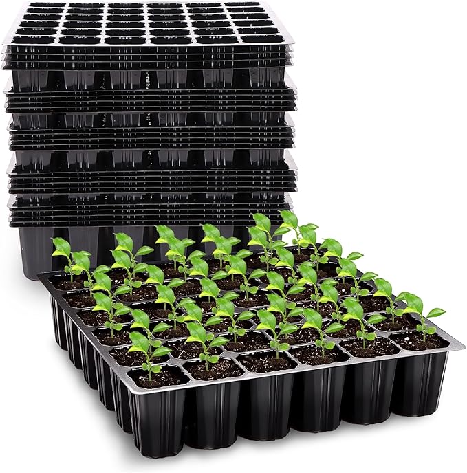 20 Pack 32 Cell Seed Starter Tray for 1020 Tray, Seed Starter Tray for 1020 Tray, Deep Cell Seed Starter Tray with Drainage Holes for Seed Germination, 10.24"×10.24", 2.17" Height