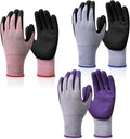 Ainiv 3 Pairs Kids Gardening Gloves Thorn Proof, Soft Rubber Coated Kids Work Gloves with Grippy Gardening Gift