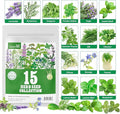 Groundio 15 Herb Seeds Variety Pack | 5,700+ Non-GMO Heirloom Seeds for Planting Indoor & Outdoor | Culinary Collection | Grow Your Own Garden | Gardening Gift