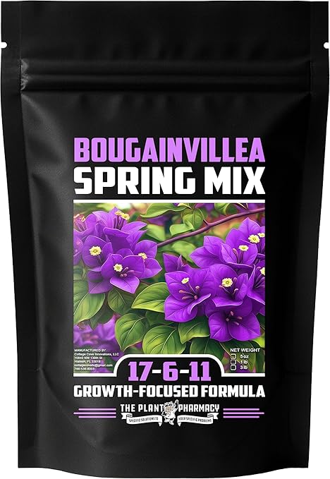 Fertilizer Commercial Grade | Bougainvillea Spring Mix 17-6-11 | 1 Pound | Custom Professional Mix | Controlled Release Granular | Chelated Micronutrients | Topdress Water in | Spring Growth Forumla