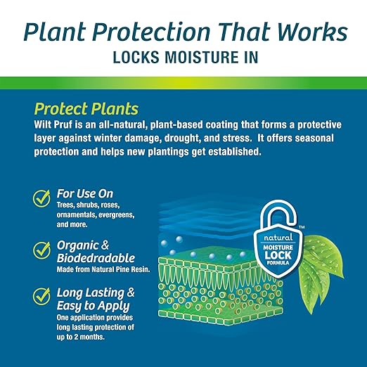 Wilt-Pruf® Drought Guard Spray | Organic Plant Protector | Shields Against Drought and Moisture Loss (32 oz)
